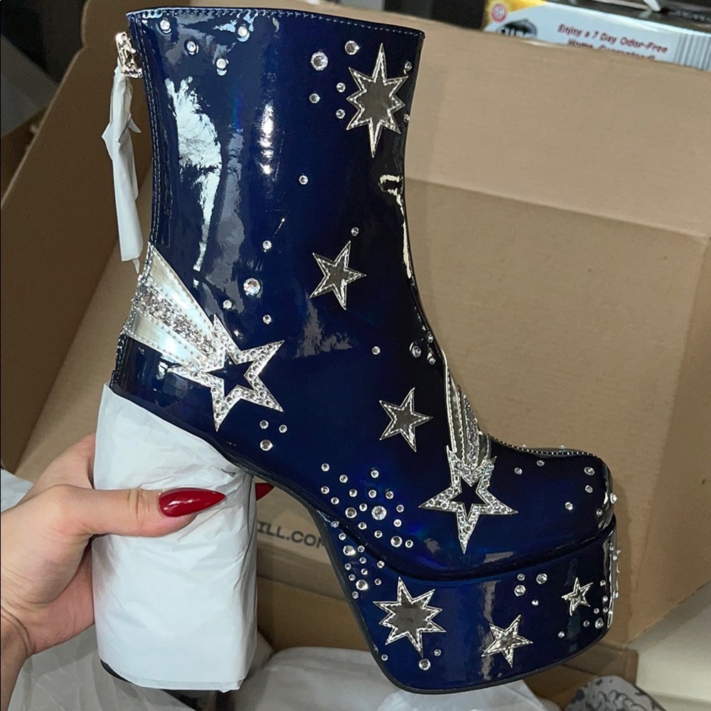 Starry Night Platform Boots